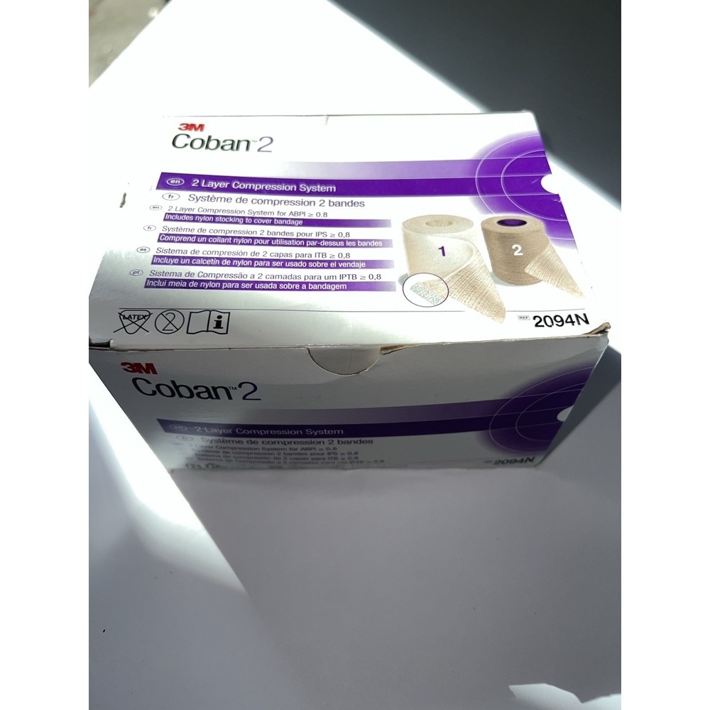 3M Coban 2, 2 Layer Compression Bandage System # 2094N w Nylon Stocking To Cover